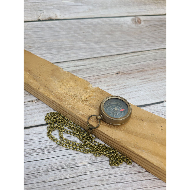 Antique Compass Reproduction, Compass Necklace, Vintage Compass, Compass with Chain, Pocket Compass - Pink Horse Florida