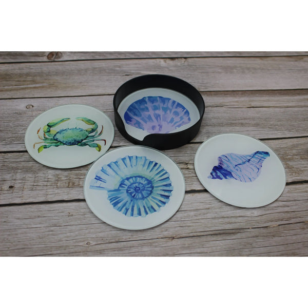 Seashell Coasters, Beach Coasters, Seashell Decor, Beach Home Decor, Nautical Coasters, Nautical - Pink Horse Florida