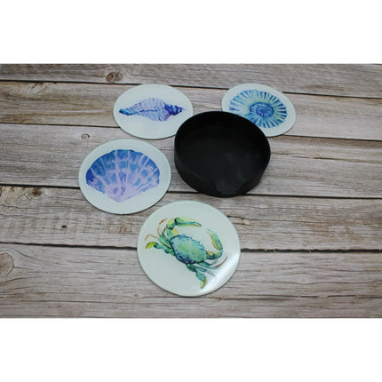 Seashell Coasters, Beach Coasters, Seashell Decor, Beach Home Decor, Nautical Coasters, Nautical - Pink Horse Florida