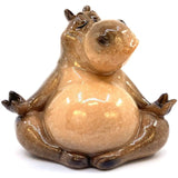 Seated Yogi Hippopotamus Meditating Hippo Figurine Gifts Hippo Yoga Statue Figurine NEW - Pink Horse Florida