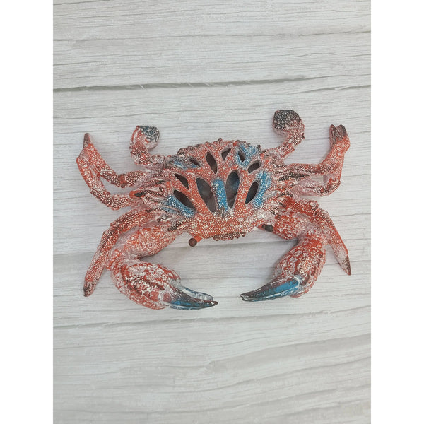 Crab Figurine, Coral Crab Decor, Ocean Decor, Crab Decoration, Crab Lover, Red Coral Look Crab - Pink Horse Florida