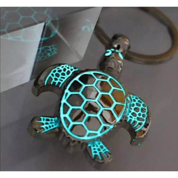 Turtle Keychain, Sea Turtle Keychain, Glow in the Dark Keychain, Glow in the Dark Jewelry, Glow in - Pink Horse Florida