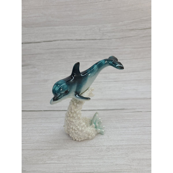 Dolphin Figurine, Dolphin Coral Figurine, Dolphin Decor, Beach Home Decor, Coral Reef, Beach Home, - Pink Horse Florida