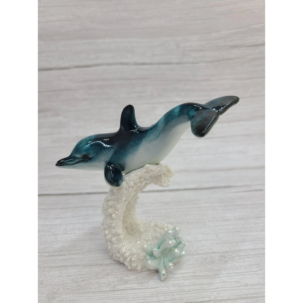 Dolphin Figurine, Dolphin Coral Figurine, Dolphin Decor, Beach Home Decor, Coral Reef, Beach Home, - Pink Horse Florida