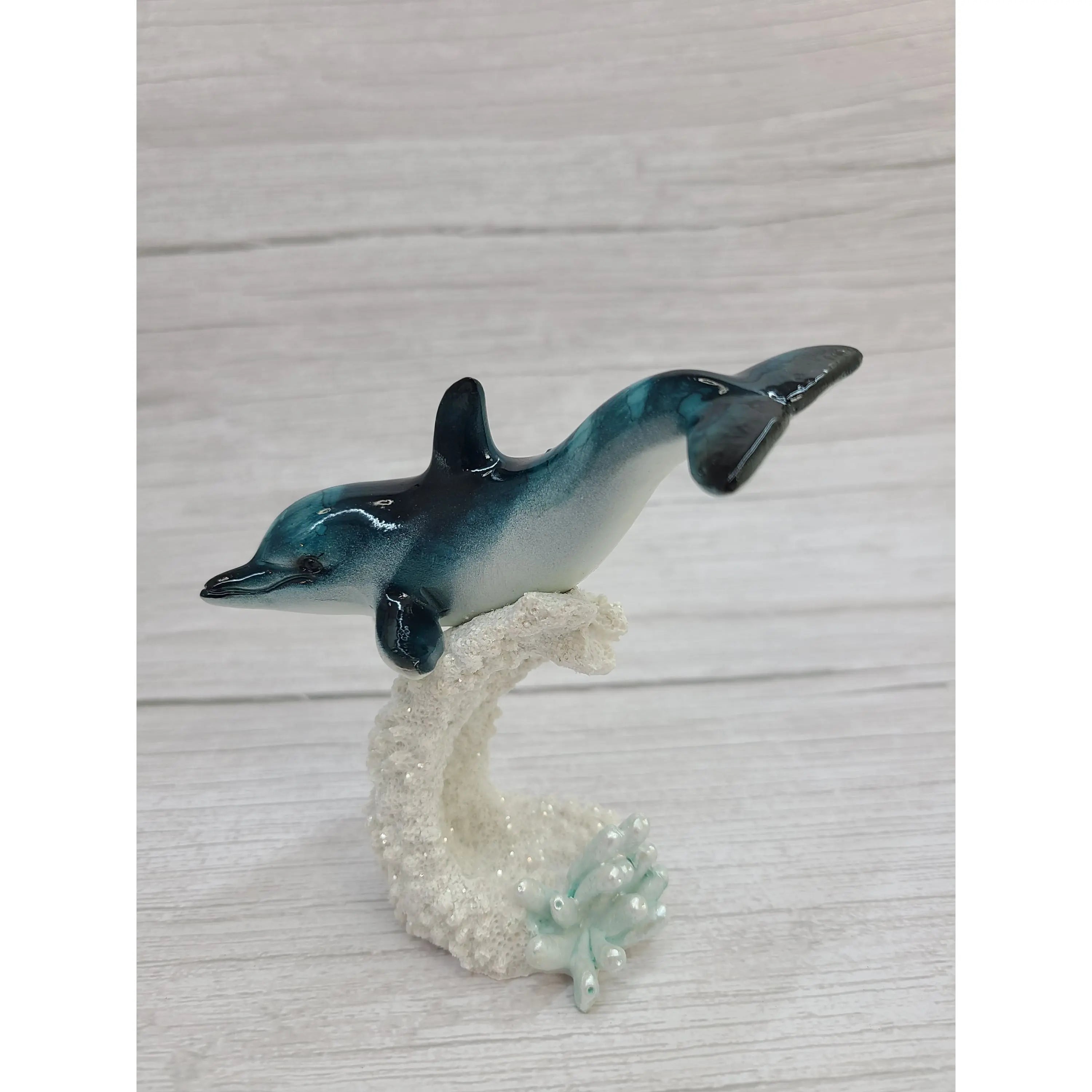 Dolphin Figurine, Dolphin Coral Figurine, Dolphin Decor, Beach Home Decor, Coral Reef, Beach Home, - Pink Horse Florida