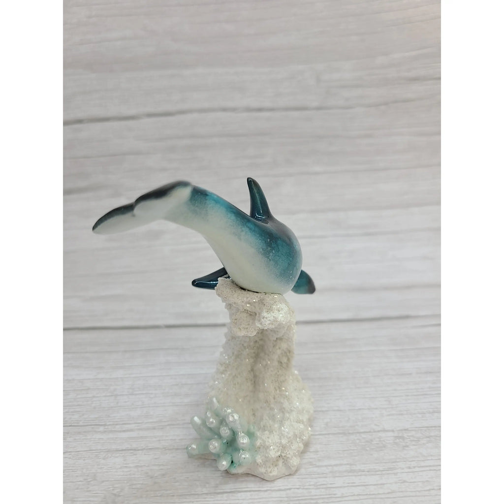 Dolphin Figurine, Dolphin Coral Figurine, Dolphin Decor, Beach Home Decor, Coral Reef, Beach Home, - Pink Horse Florida