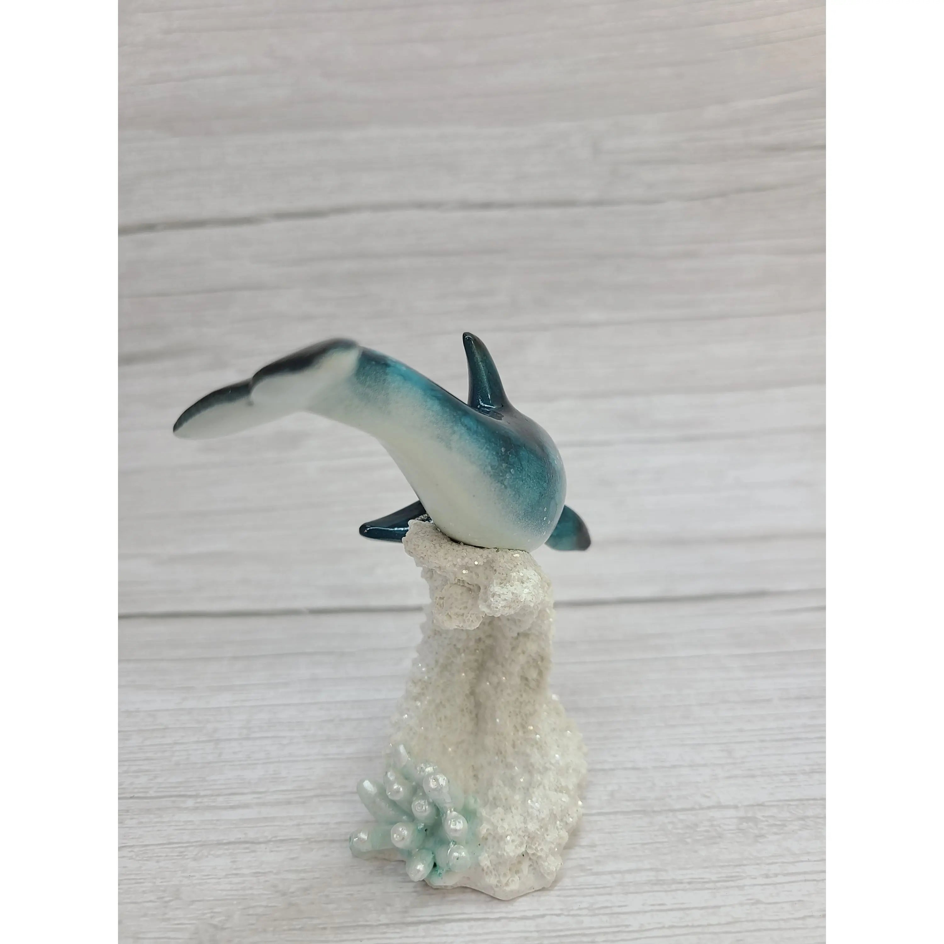 Dolphin Figurine, Dolphin Coral Figurine, Dolphin Decor, Beach Home Decor, Coral Reef, Beach Home, - Pink Horse Florida