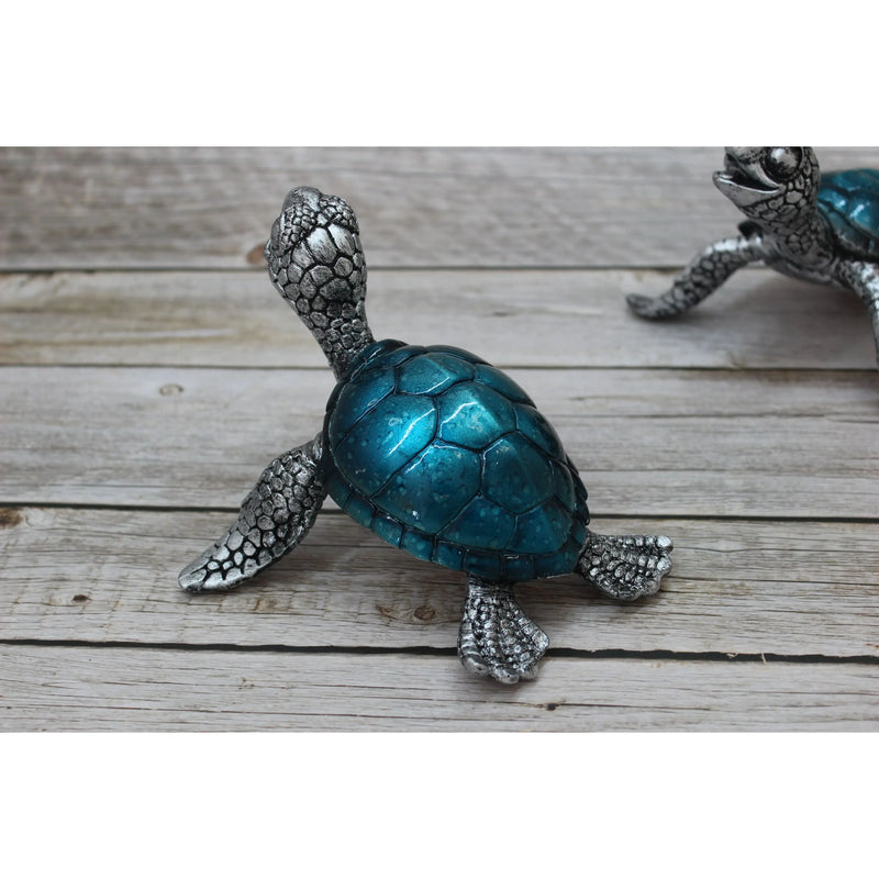 Sea Turtle Figurine SET of TWO, Sea Turtle Figurine, Turtle Lover Gift, Ocean Lover Gift, - Pink Horse Florida