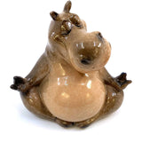 Seated Yogi Hippopotamus Meditating Hippo Figurine Gifts Hippo Yoga Statue Figurine NEW - Pink Horse Florida