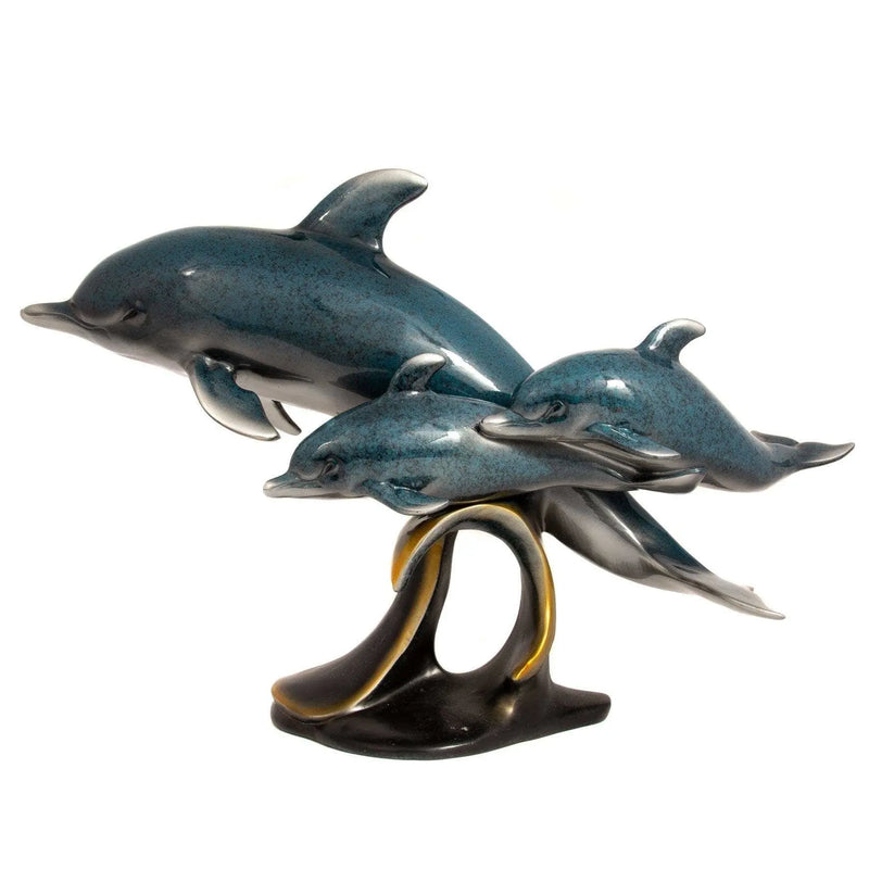 Dolphin Figurine, Dolphin Sculpture, Dolphine Decor, Coastal Decor - Pink Horse Florida