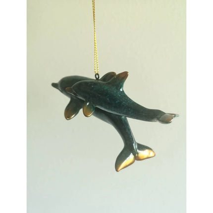 Dolphin Ornament SET OF TWO, Beach Ornament, Christmas Decoration, Dolphin Figurine, Dolphin - Pink Horse Florida
