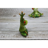 Meditating Frog SET OF TWO, Frog Figurine, Meditating Frog, Yoga Frog, Frog Decor - Pink Horse Florida