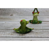 Meditating Frog SET OF TWO, Frog Figurine, Meditating Frog, Yoga Frog, Frog Decor - Pink Horse Florida