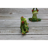 Meditating Frog SET OF TWO, Frog Figurine, Meditating Frog, Yoga Frog, Frog Decor - Pink Horse Florida