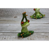 Meditating Frog SET OF TWO, Frog Figurine, Meditating Frog, Yoga Frog, Frog Decor - Pink Horse Florida