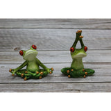 Meditating Frog SET OF TWO, Frog Figurine, Meditating Frog, Yoga Frog, Frog Decor - Pink Horse Florida