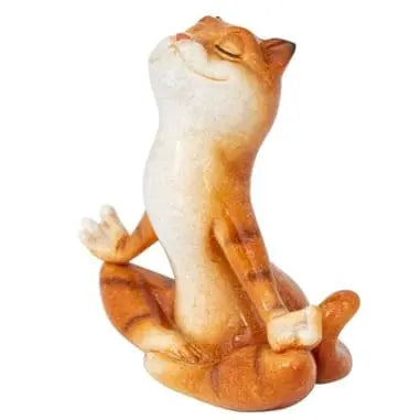 Meditating Cat, Cat Gift, Meditating Animal, Meditating Cat Figurine, Meditating Cat Statue - Pink Horse Florida