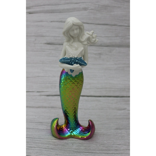 Mermaid Statue, Mermaid Figurine, Mermaid Decor, Ceramic Coastal Decorative Accent, Mermaid - Pink Horse Florida