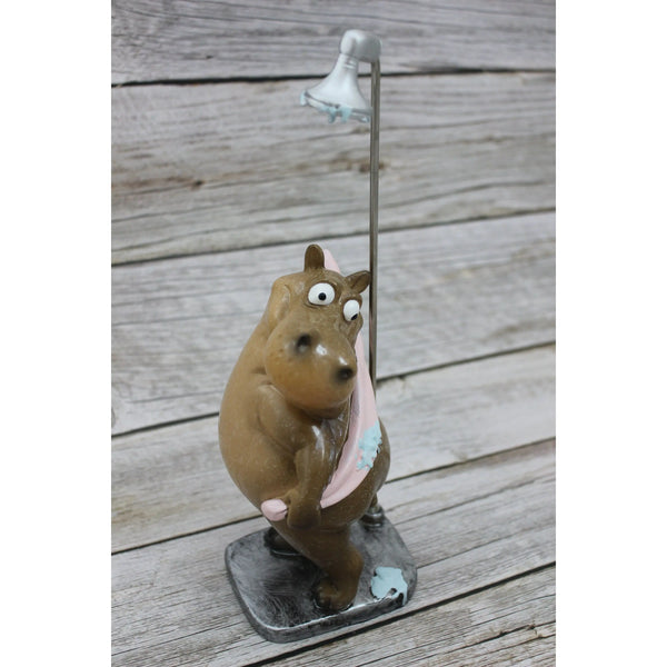 Showering Hippo Figurine, Funny Hippo, Showering Hippopotamus Figurine, Funny Hippo FIgurine - Pink Horse Florida