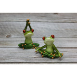 Meditating Frog SET OF TWO, Frog Figurine, Meditating Frog, Yoga Frog, Frog Decor - Pink Horse Florida