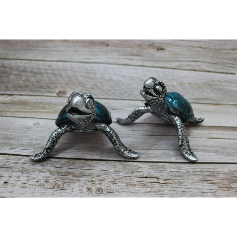 Sea Turtle Figurine SET of TWO, Sea Turtle Figurine, Turtle Lover Gift, Ocean Lover Gift, - Pink Horse Florida