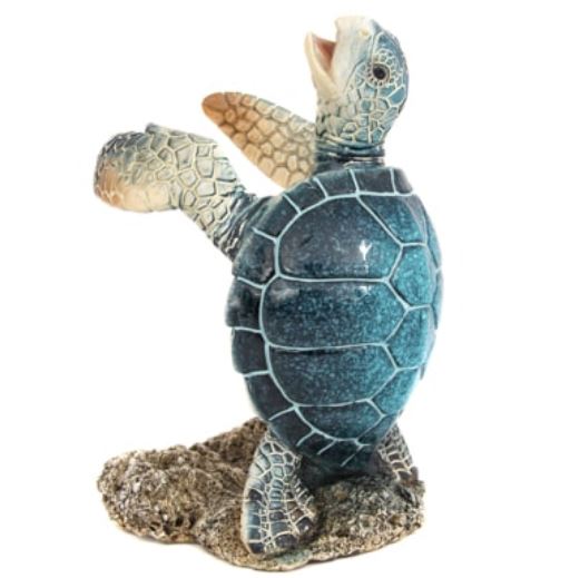Sea Turtle Bottle Holder, Turtle Figurine, Blue Turtle Wine Bottle Holder, Nautical Wine Bottle Holder - Pink Horse Florida