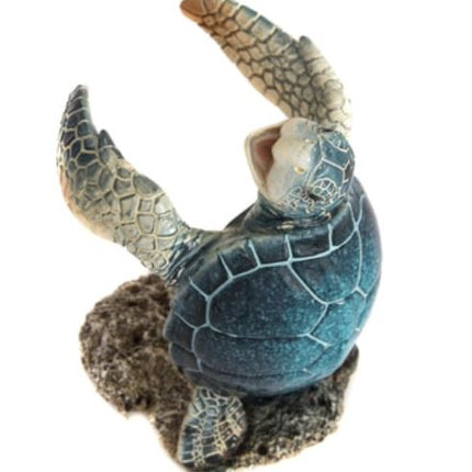Sea Turtle Bottle Holder, Turtle Figurine, Blue Turtle Wine Bottle Holder, Nautical Wine Bottle Holder - Pink Horse Florida