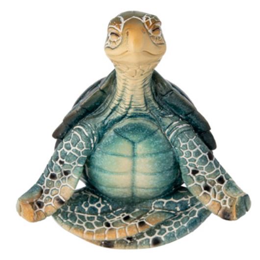 Yoga Turtle, Meditating Figurine, Meditating Animal, Funny Animal Figurine, Meditating Sea Turtle - Pink Horse Florida