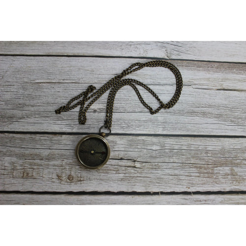 Antique Compass, Compass Necklace, Vintage Compass, Compass with Chain, Pocket Compass, Brass - Pink Horse Florida