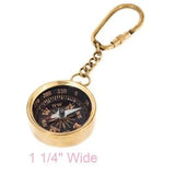 Compass Keychain, Compass, Vintage Keychain, Brass Compass, Compass Key ring - Pink Horse Florida