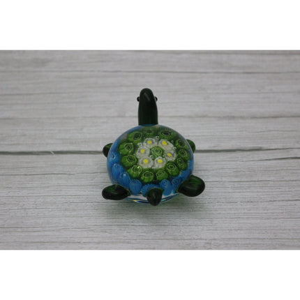 Blue Glass Sea Turtle Figurine, Turtle Figurine, Sea Turtle Figurine, Turtle Decor, Sea Turtle - Pink Horse Florida