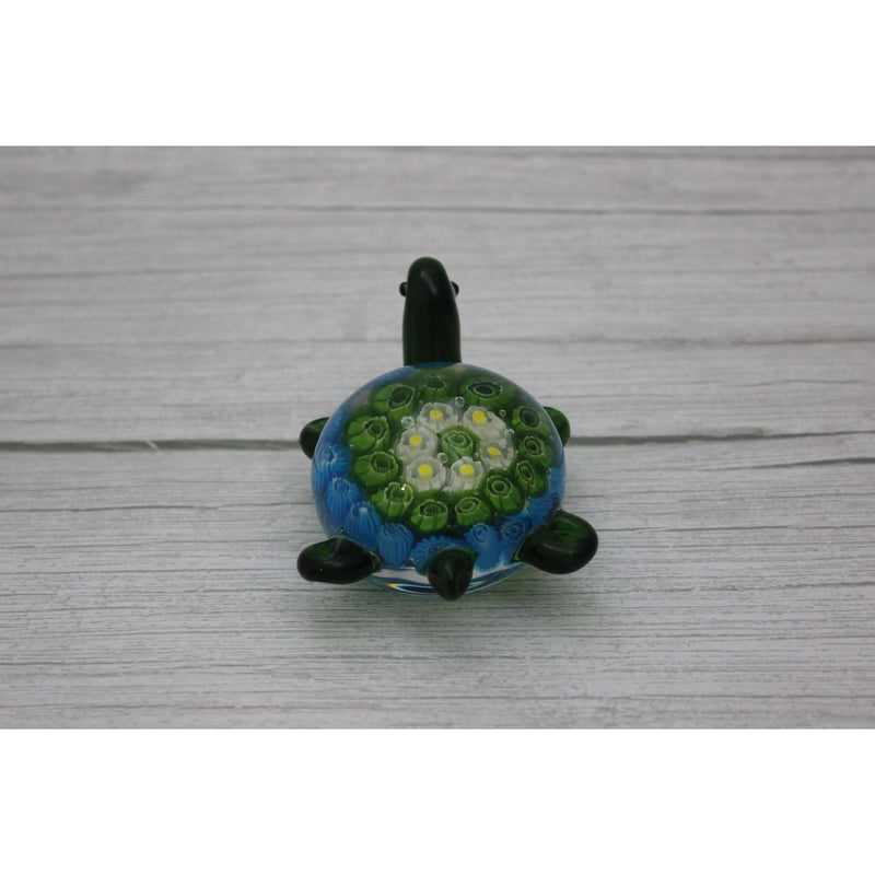 Blue Glass Sea Turtle Figurine, Turtle Figurine, Sea Turtle Figurine, Turtle Decor, Sea Turtle - Pink Horse Florida