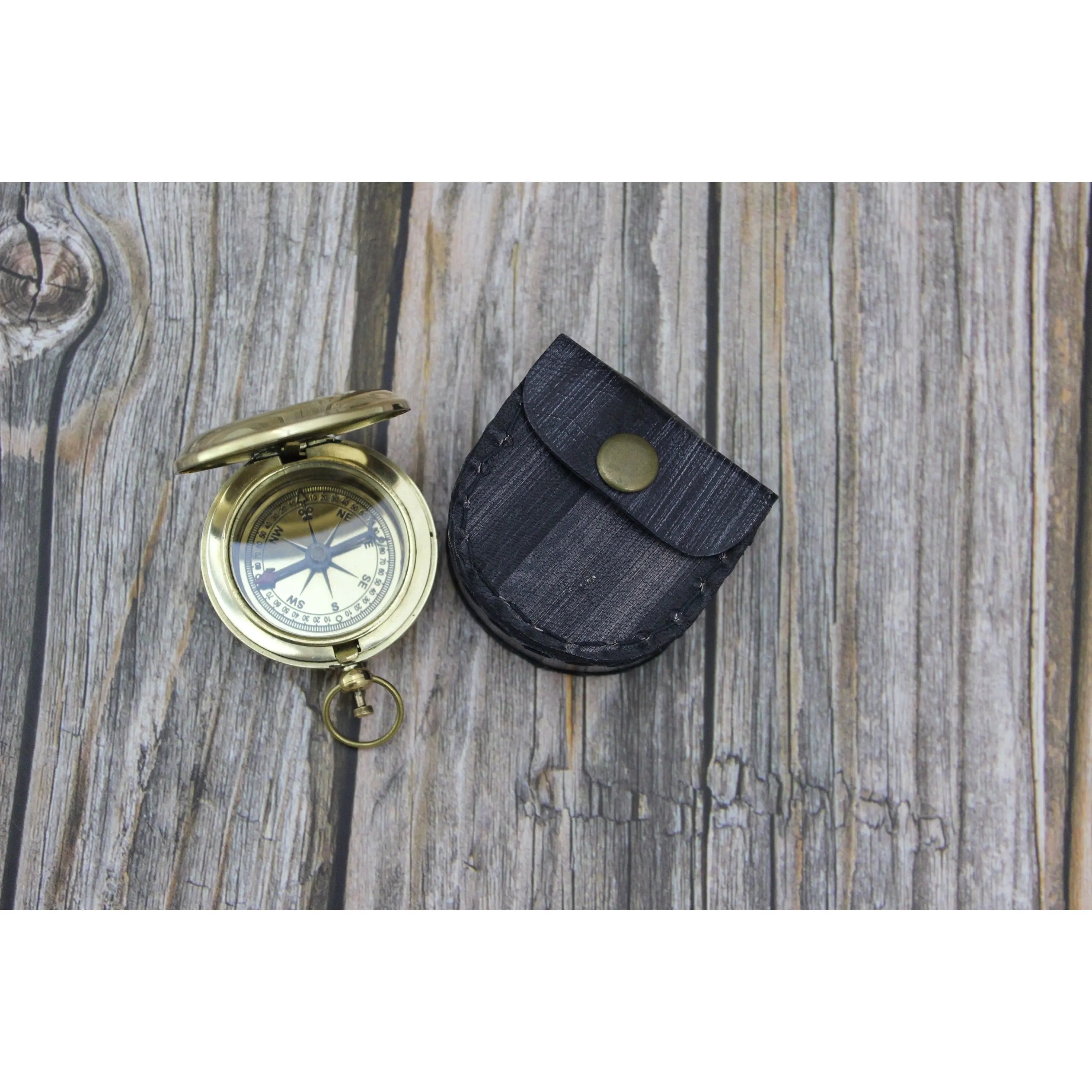 Antique Compass, Vintage Compass, Pocket Compass, Brass Compass - Pink Horse Florida