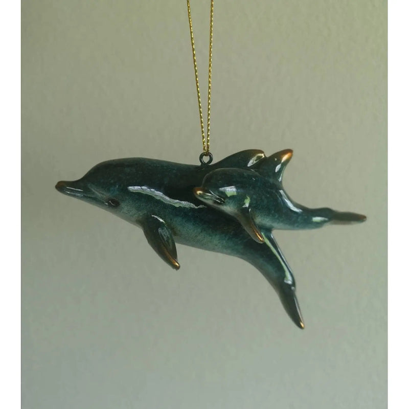 Dolphin Ornament SET OF TWO, Beach Ornament, Christmas Decoration, Dolphin Figurine, Dolphin - Pink Horse Florida