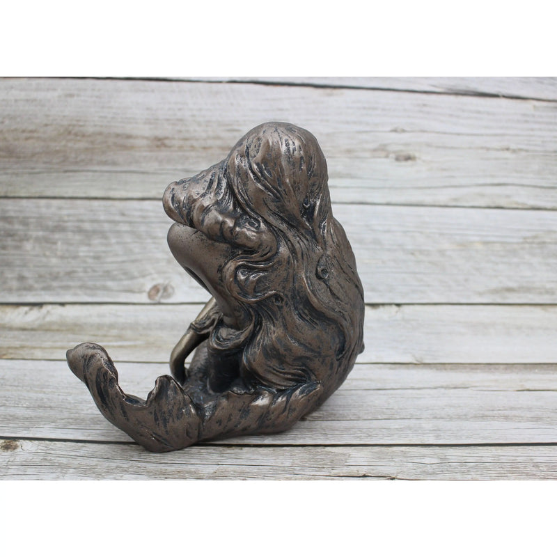 Mermaid Figurine, Mermaid Decor, Shy Mermaid, Polystone Coastal Decorative Accent, Mermaid - Pink Horse Florida