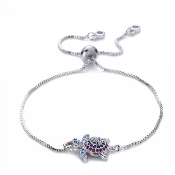 Silver Color Sea Turtle Bracelet, Sea Turtle Bracelet, Turtle Bracelet, Turtle Jewelry, Silver - Pink Horse Florida