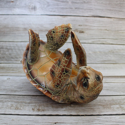 Sea Turtle Bottle Holder, Turtle Figurine, Natural Color Turtle Wine Bottle Holder - Pink Horse Florida