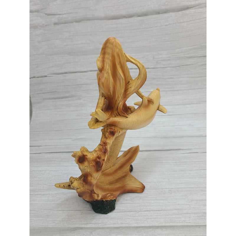 Mermaid Figurine Drift Wood Look, Mermaid Decor, Beach Home Decor, Mermaid Gift, Mermaid Home Decor - Pink Horse Florida