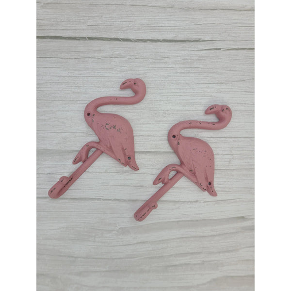 Flamingo Hook Set of TWO, Rustic Flamingo Hook, Towel Hook, Pool Side Hook - Pink Horse Florida