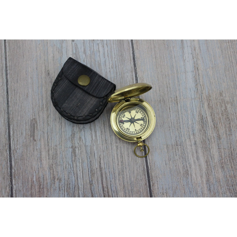 Antique Compass, Vintage Compass, Pocket Compass, Brass Compass - Pink Horse Florida