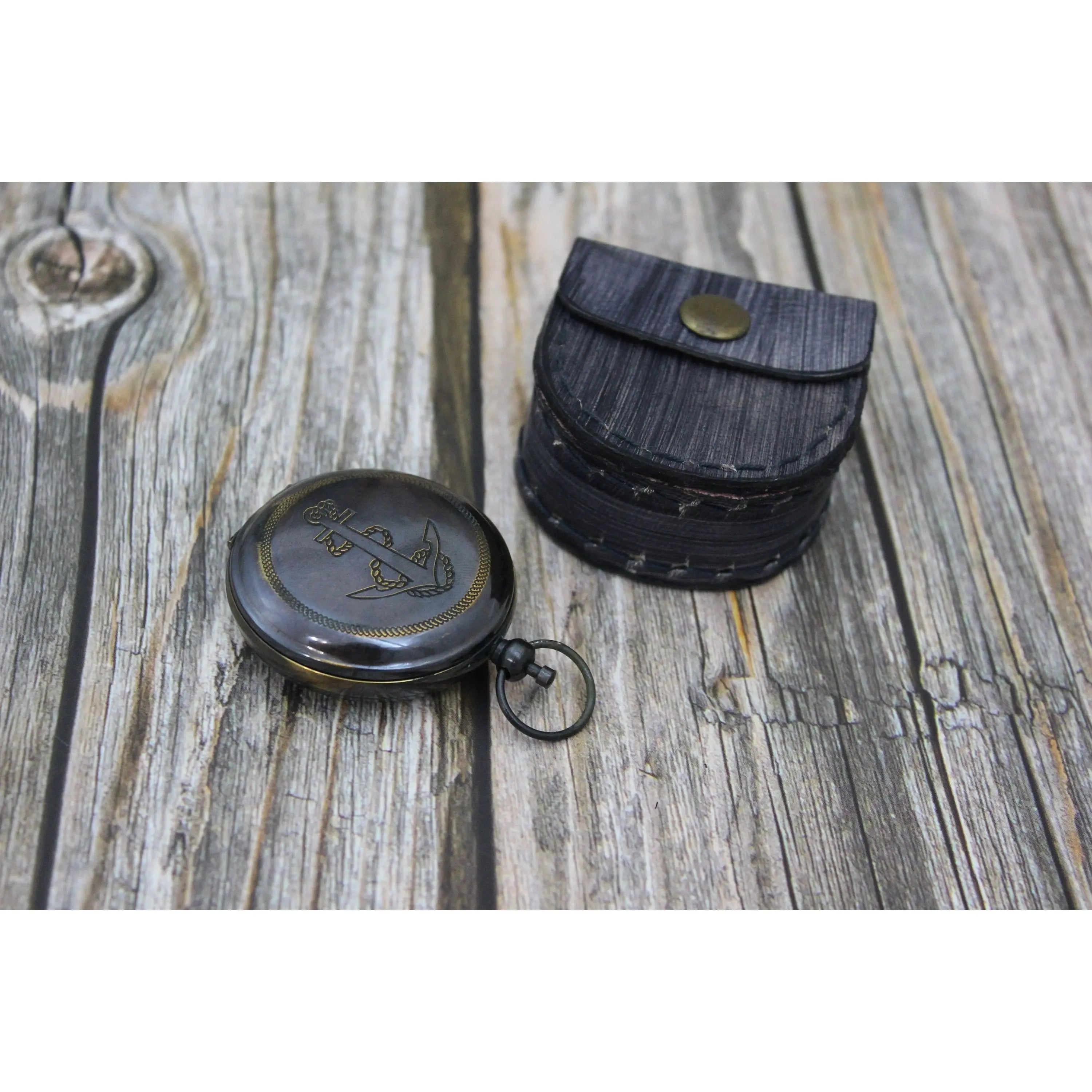 Anchor Antique Compass, Antique Compass with Anchor, Antique Compass, Vintage Compass, Pocket - Pink Horse Florida