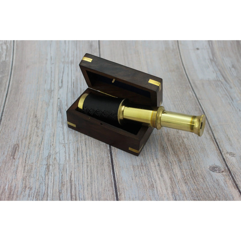 Telescope, Brass Telescope, Small Vintage Telescope, Telescope With Case, Brass Telescope in Box - Pink Horse Florida