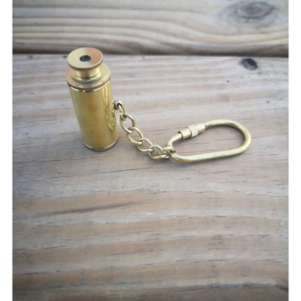 Telescope Keychain, Vintage Keychain, Brass Keychain, Nautical Keychain, Telescope, Spy Glass, Star - Pink Horse Florida