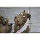 Hippo Figurine Bundle, Meditating Hippo Figurine, Showering Hippo, Funny Hippos, Hippo Collection, - Pink Horse Florida