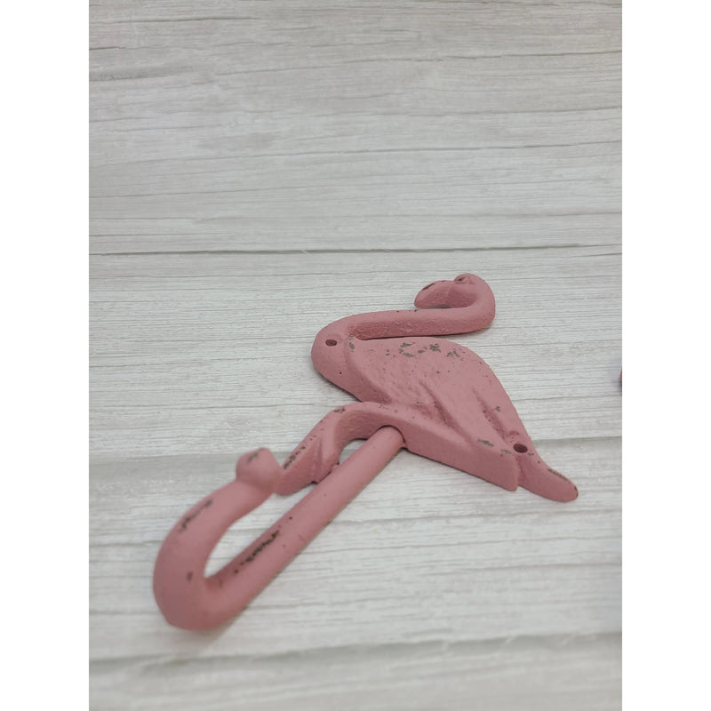 Flamingo Hook Set of TWO, Rustic Flamingo Hook, Towel Hook, Pool Side Hook - Pink Horse Florida