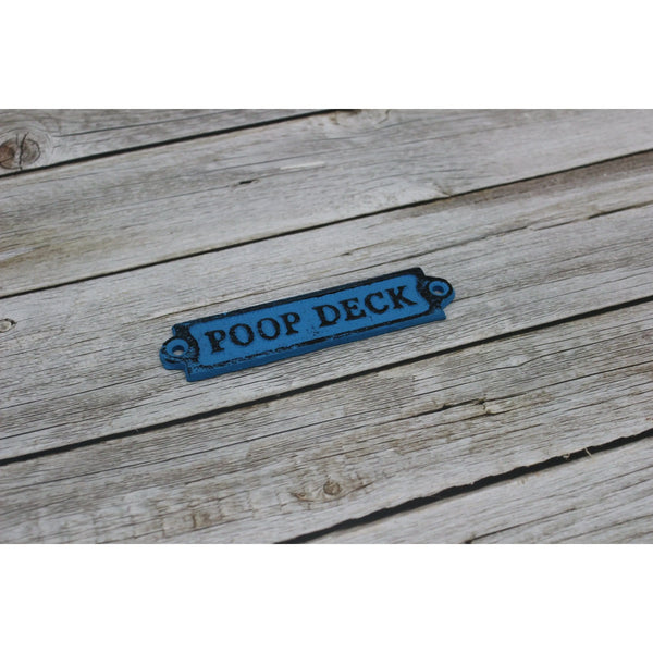 Poop Deck Sign, Wall Sign, Funny Bathroom or Nursery Decor, Nautical Decor - Pink Horse Florida