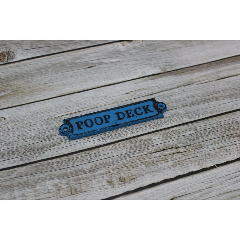 Poop Deck Sign, Wall Sign, Funny Bathroom or Nursery Decor, Nautical Decor - Pink Horse Florida