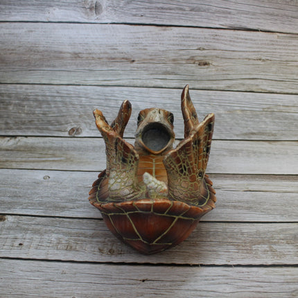 Sea Turtle Bottle Holder, Turtle Figurine, Natural Color Turtle Wine Bottle Holder - Pink Horse Florida