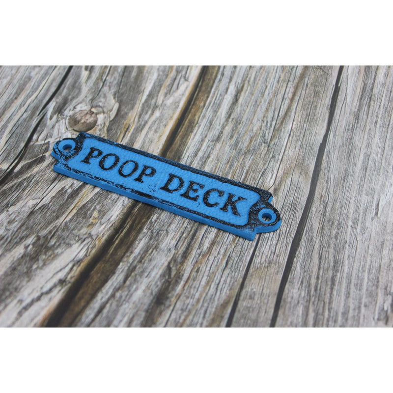 Poop Deck Sign, Wall Sign, Funny Bathroom or Nursery Decor, Nautical Decor - Pink Horse Florida