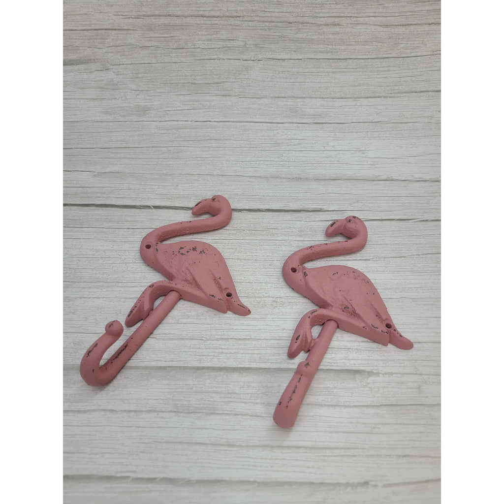 Flamingo Hook Set of TWO, Rustic Flamingo Hook, Towel Hook, Pool Side Hook - Pink Horse Florida